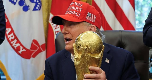 Trump Tries to Grab Solid Gold World Cup for Blinged-Up Oval Office