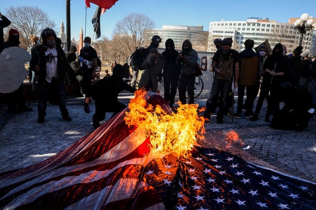 Trump mandates flag burners face prosecution in one of the biggest challenge to the First Amendement in decades