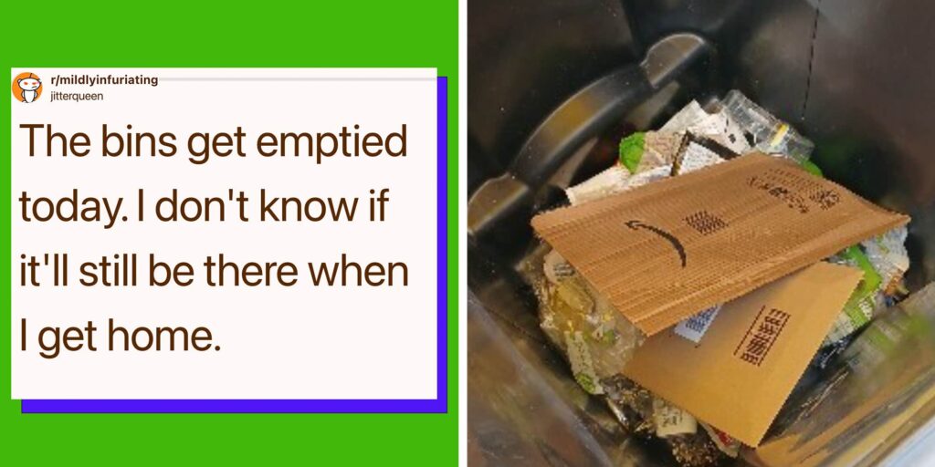 Woman finds her Amazon package tossed in the trash. Driver marked it as "secure"