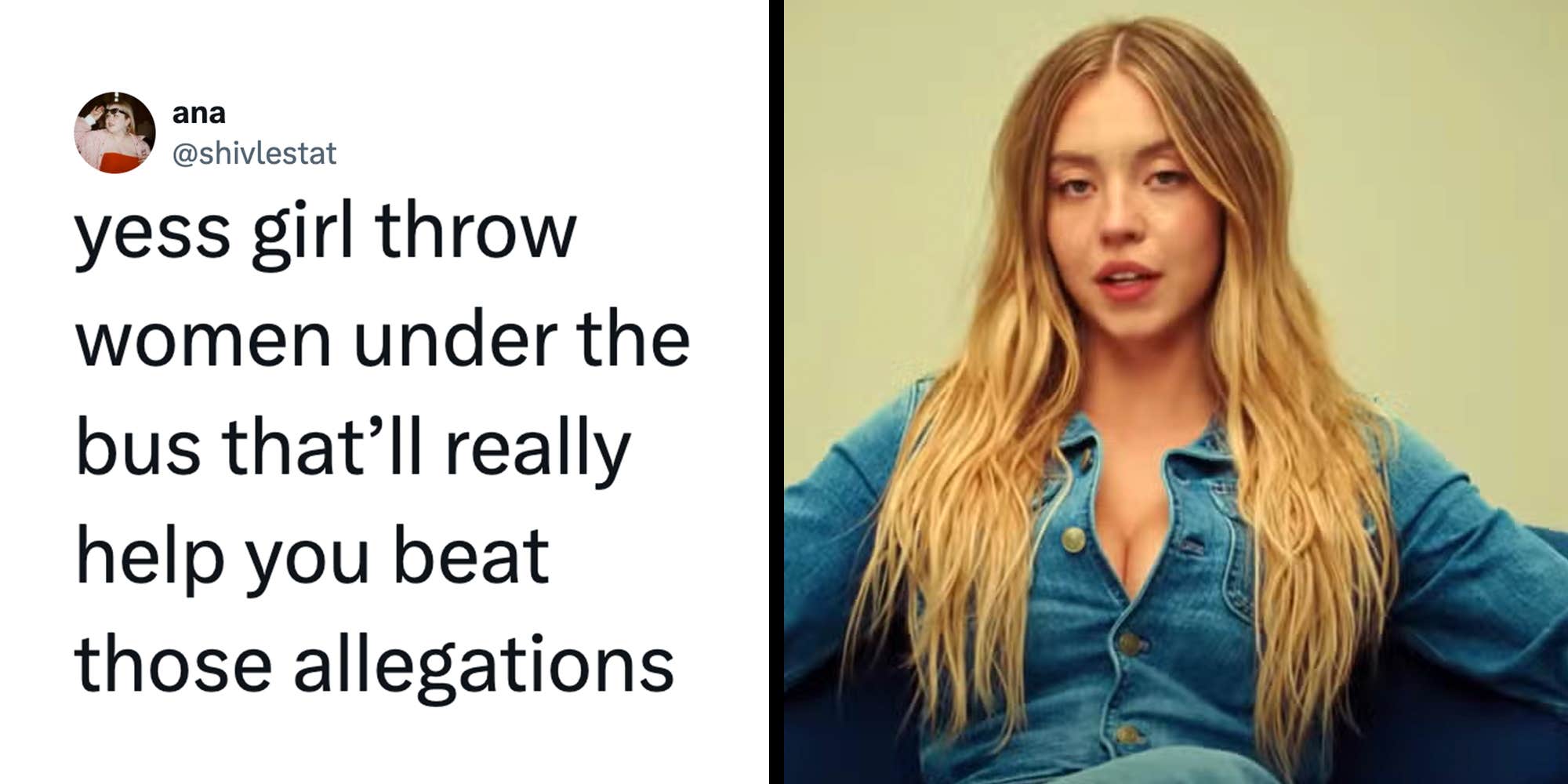 "Yess girl throw women under the bus": Sydney Sweeney blamed women for her bathwater soap backlash. She's losing the argument
