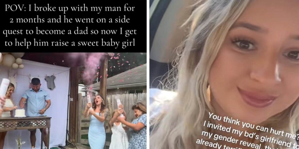 "You owe her an apology": Woman joins gender reveal for "side quest baby" conceived after 2-month breakup