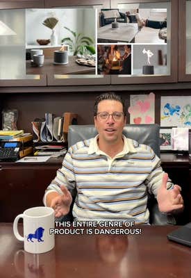 man saying "this entire genre of product is dangerous."