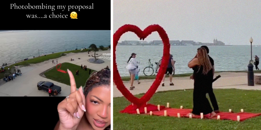 "That is so rude": Woman calls out family who photobombed her engagement in a public park, sparking debate