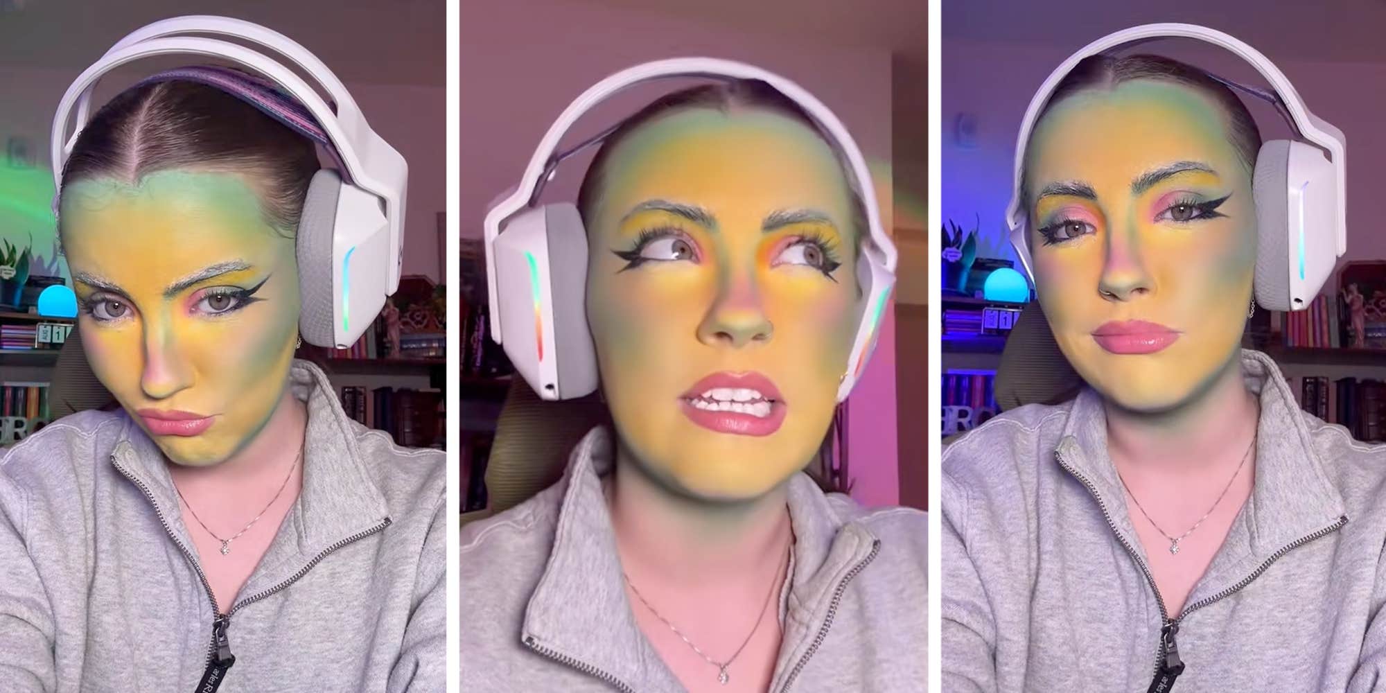 TikToker decides to paint face green after her audience becomes mainly men