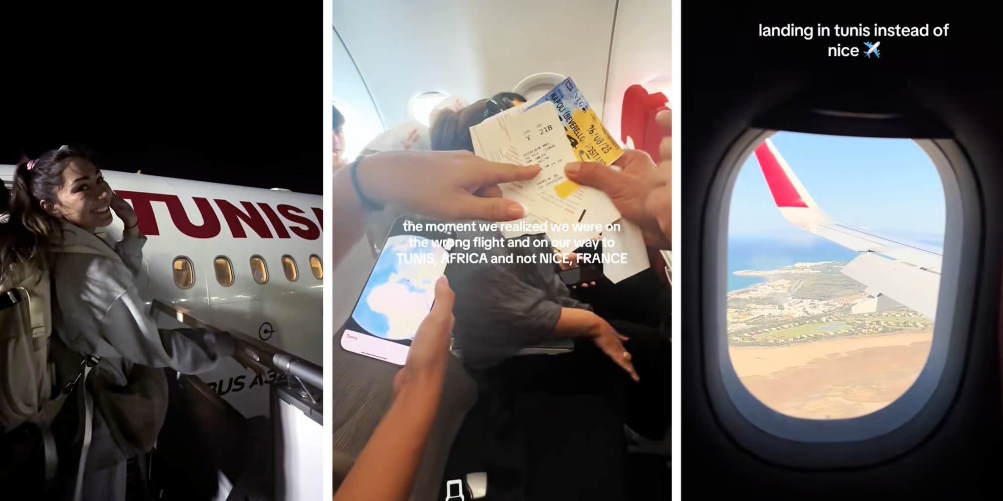 Travelers find out they're flying to Tunisa, not "to Nice" France