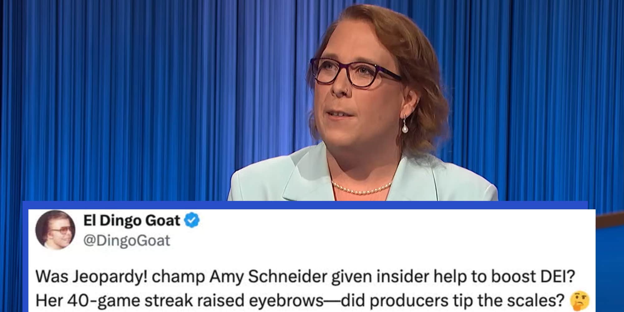 Jeopardy!" legend Amy Schneider claps back at troll claiming her win was "DEI