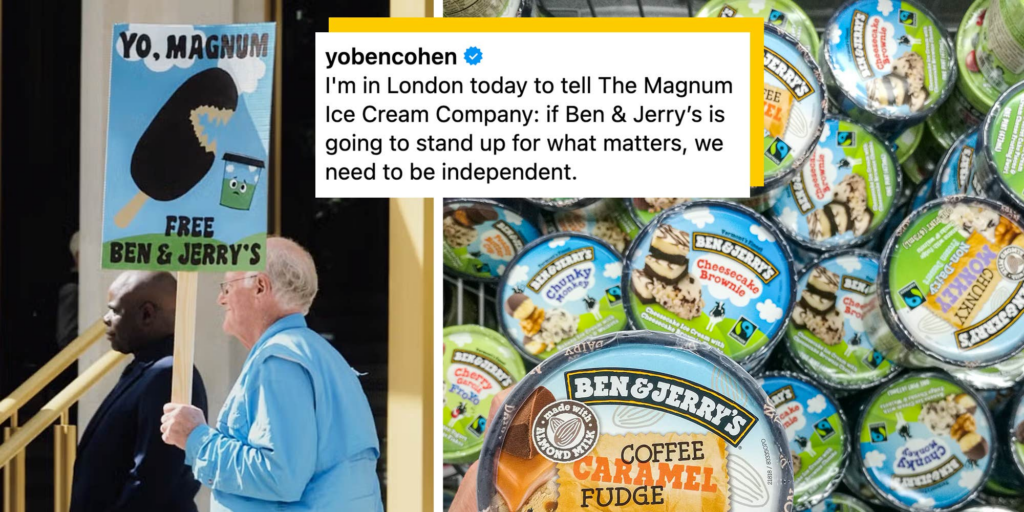 "Keep standing up for what’s right": Ben & Jerry’s founder Ben Cohen crashes Unilever’s ice cream investor day with call for independence