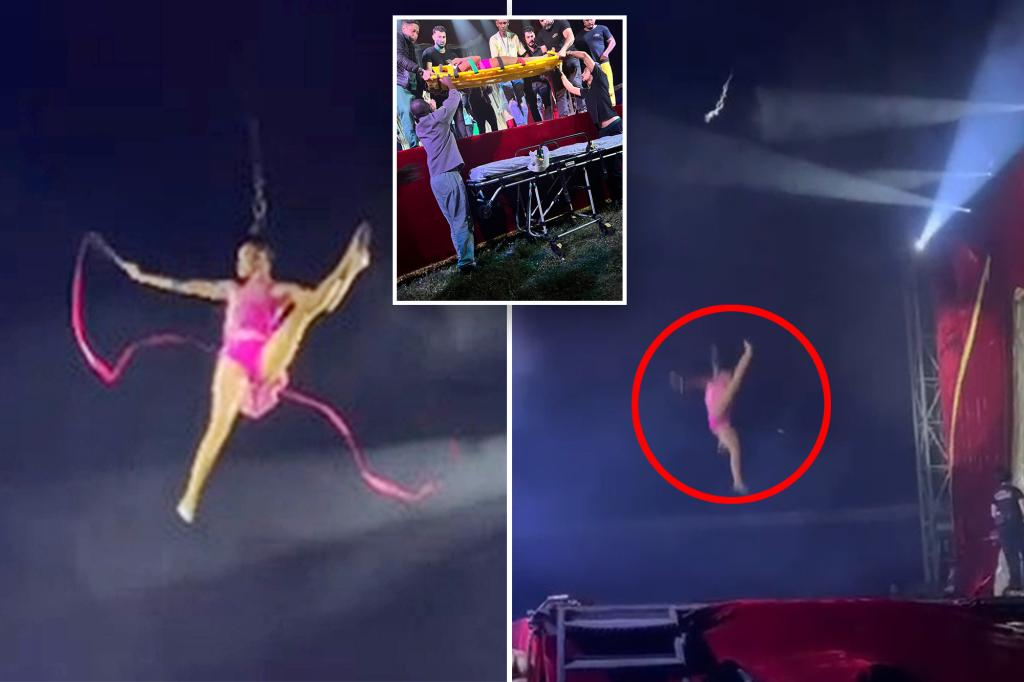 Scary video shows acrobat plummeting to the ground in failed circus stunt