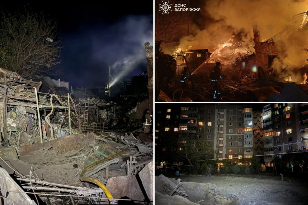 Russia launches large-scale attack on Ukrainian city, killing 2 and injuring at least 20