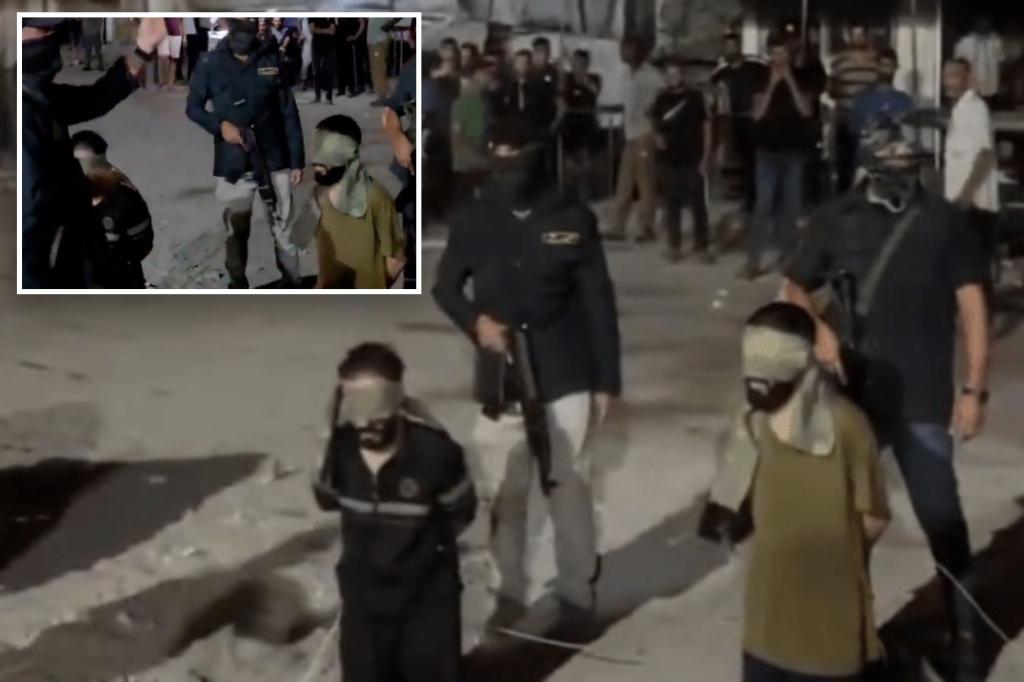 Hamas terrorists murder 3 Palestinians in Gaza for ‘collaborating’ with Israel in sickening public execution in front of cheering crowd