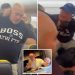 Wild video shows drunk passenger being yanked off plane by his ear after allegedly trying to open emergency exit door