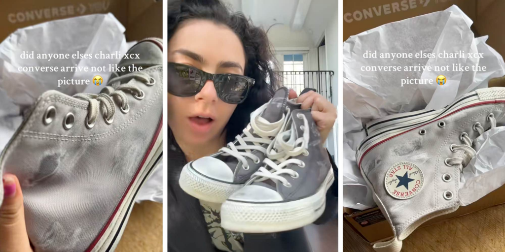 "Can’t wait to send them back": Fans who ordered Charli XCX's special edition Converse shoes share their disappointment after they arrive in the mail