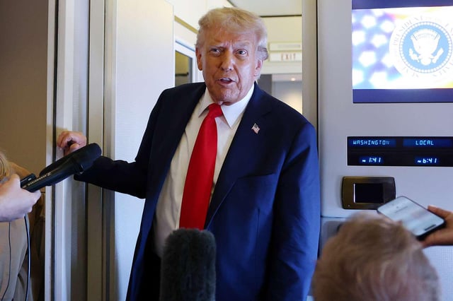 Donald Trump Wishes Air Force One Reporters a Safe Flight Only 'Because I'm on the Flight': 'Otherwise I Wouldn't Care'
