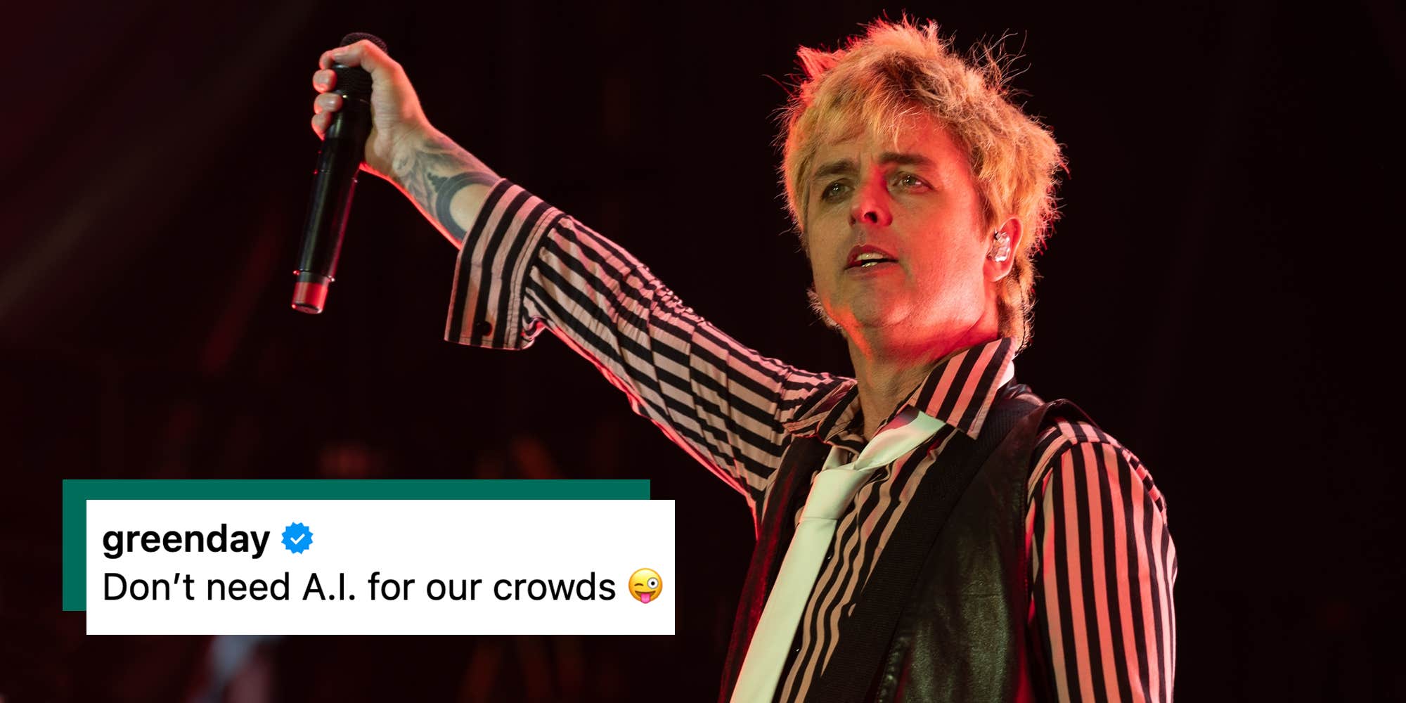 "Don't need AI": Green Day's tour update on Instagram pokes fun at Will Smith's controversial AI-generated tribute to his fans