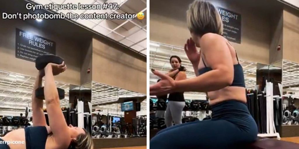 "Don't work out next to me": Fitness creator confronts woman for "photobombing" her video