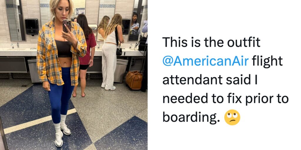 Ex-Playboy model says American Airlines singled her out, told her to "button up" top before boarding