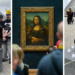 Fans throw a funeral outside of the Louvre after the museum retires the Nintendo 3DS as its official guide