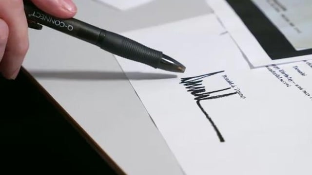 Handwriting expert says 'Donald Trump signature' in Epstein birthday book is 'absolutely' his - despite his denials