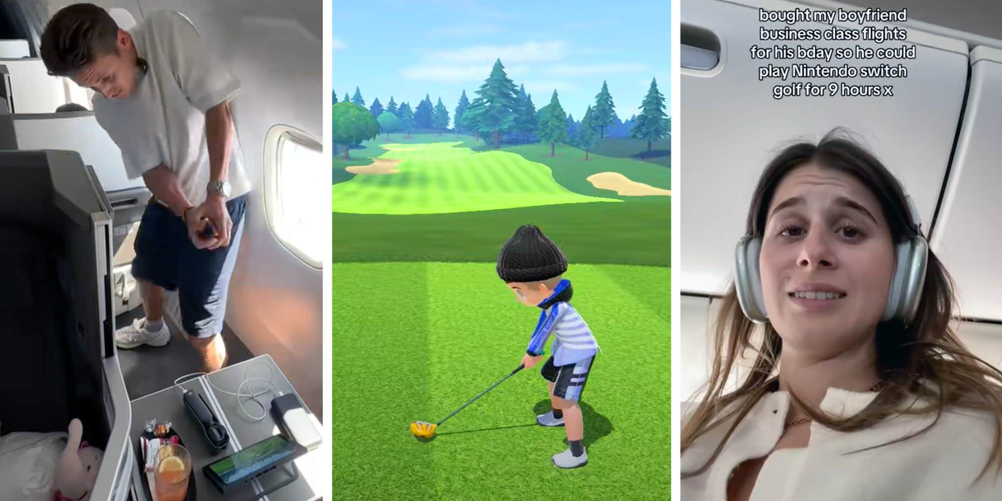 "He literally isn’t bothering anybody": Man playing Nintendo Switch golf in business class sparks discussion about travel etiquette