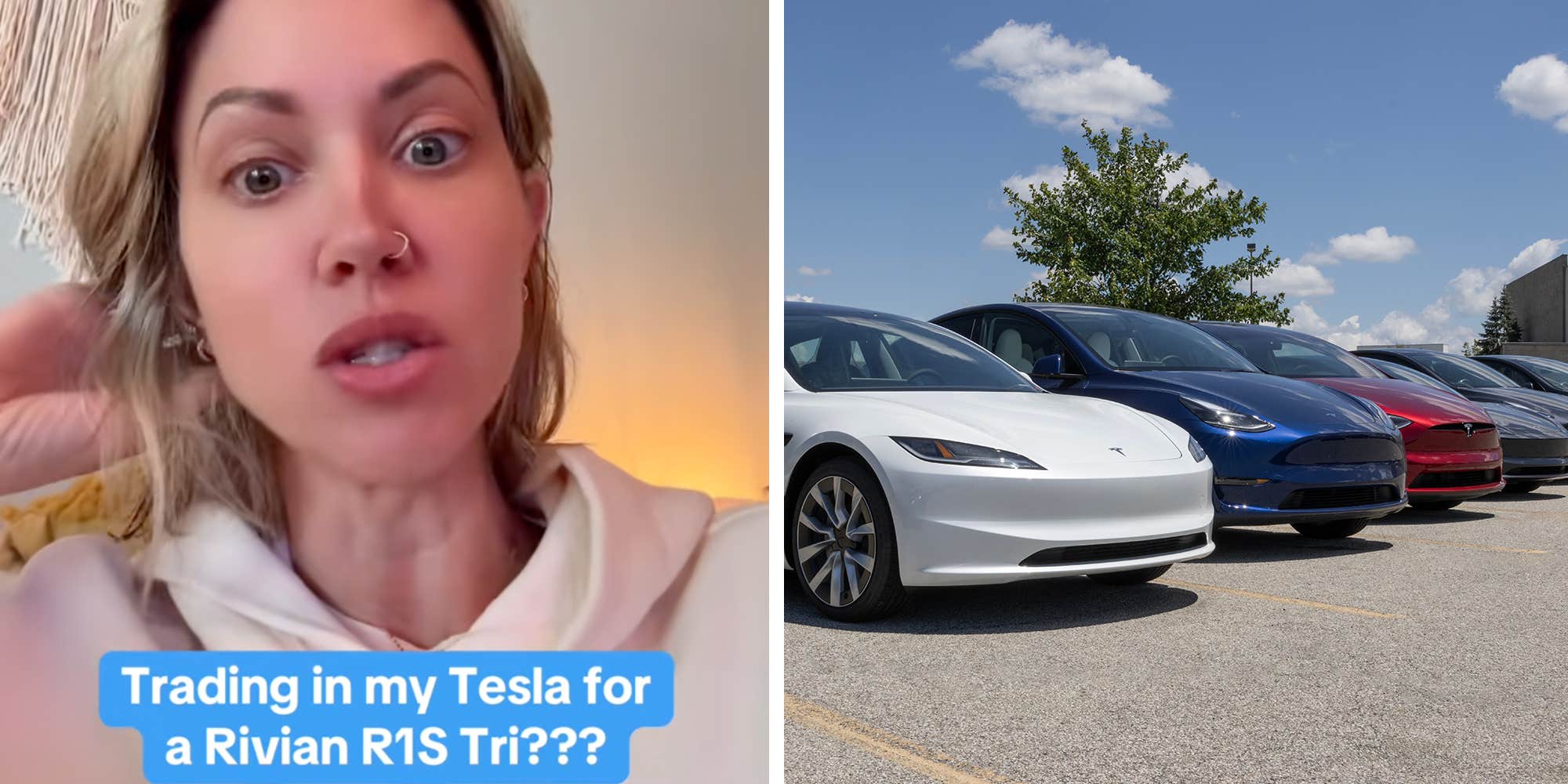 "Help! Should I do it??": Woman asks if she should trade her Tesla for a Rivian after it loses "a lot, a lot" of value