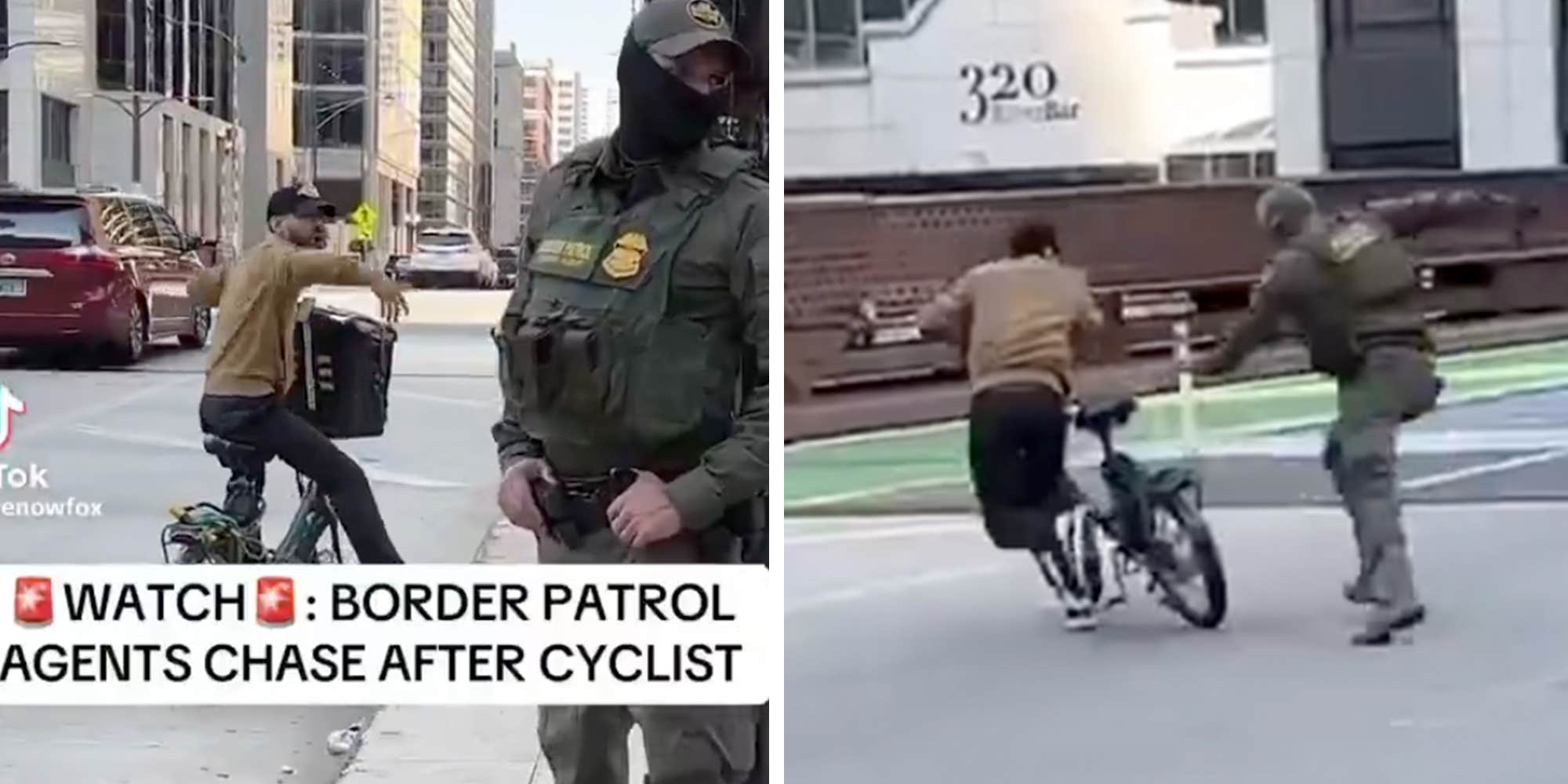 "Hey! I'm not a U.S. citizen!": Chicago delivery guy taunts Border Patrol, gets swarmed, escapes in chaotic street chase