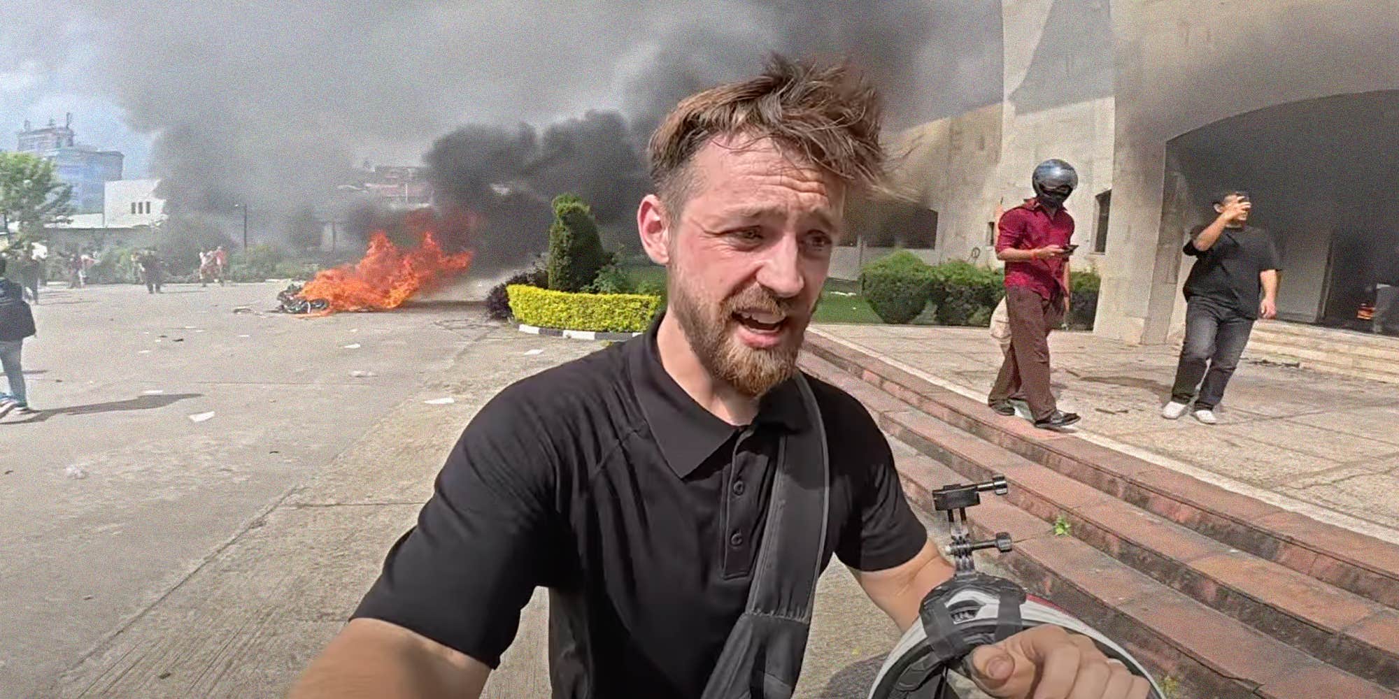 "I should not be here": British YouTuber documents being caught in Nepal's uprising just one day into his trip