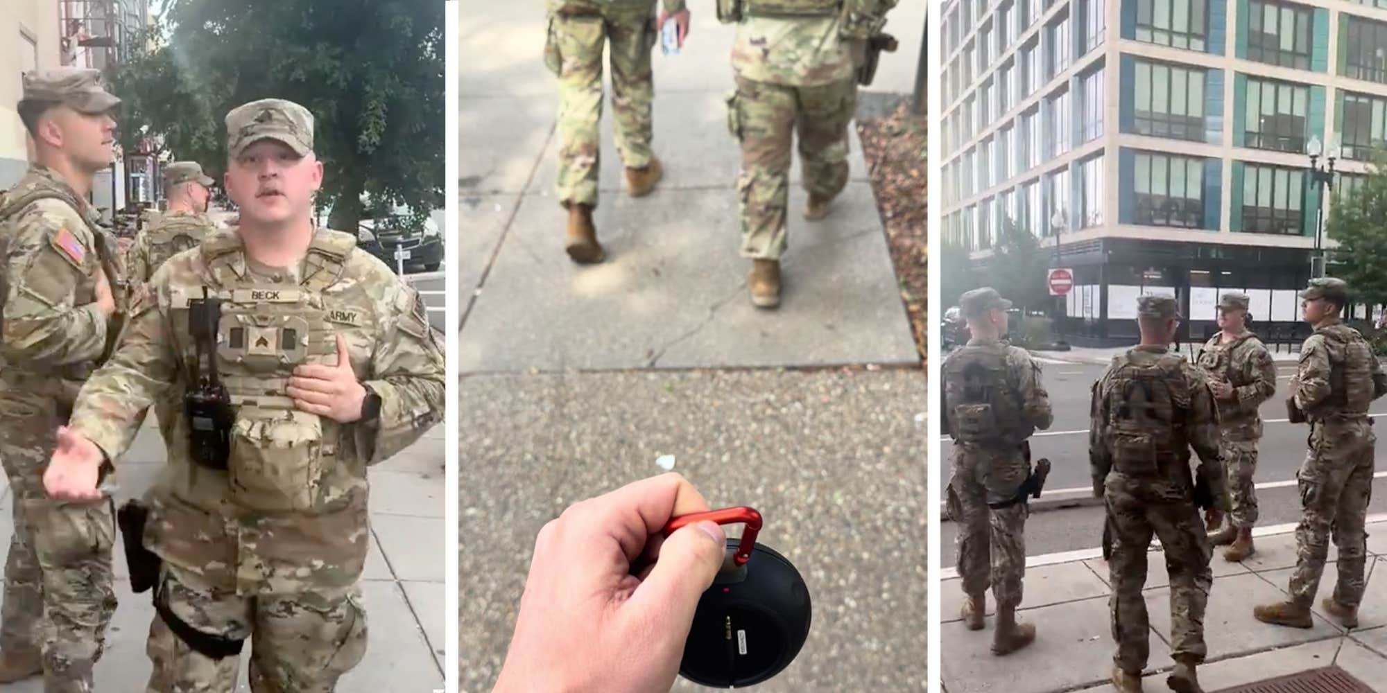 Man follows National Guard around D.C. playing "The Imperial March" from "Star Wars"