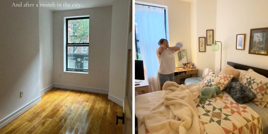 "New York City has to be a prank, right?": TikToker's tiny NYC apartment transformation sparks debate over small-space living