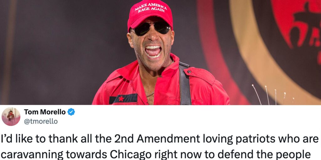 "Now's your time": Tom Morello sarcastically dares "patriots" to step up in Chicago after Trump's threats