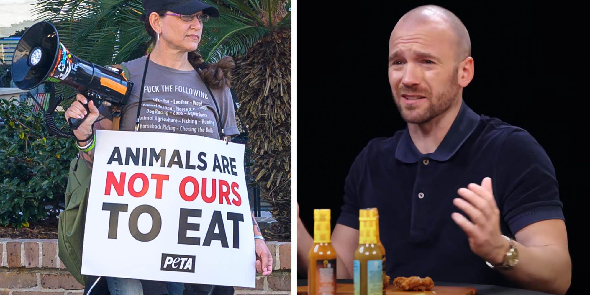 PETA asks Sean Evans to use vegan wings on "Hot Ones"