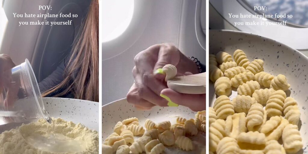 "Raw toilet air gnocchi???": Chef makes pasta from scratch on an airplane and people have a lot of thoughts