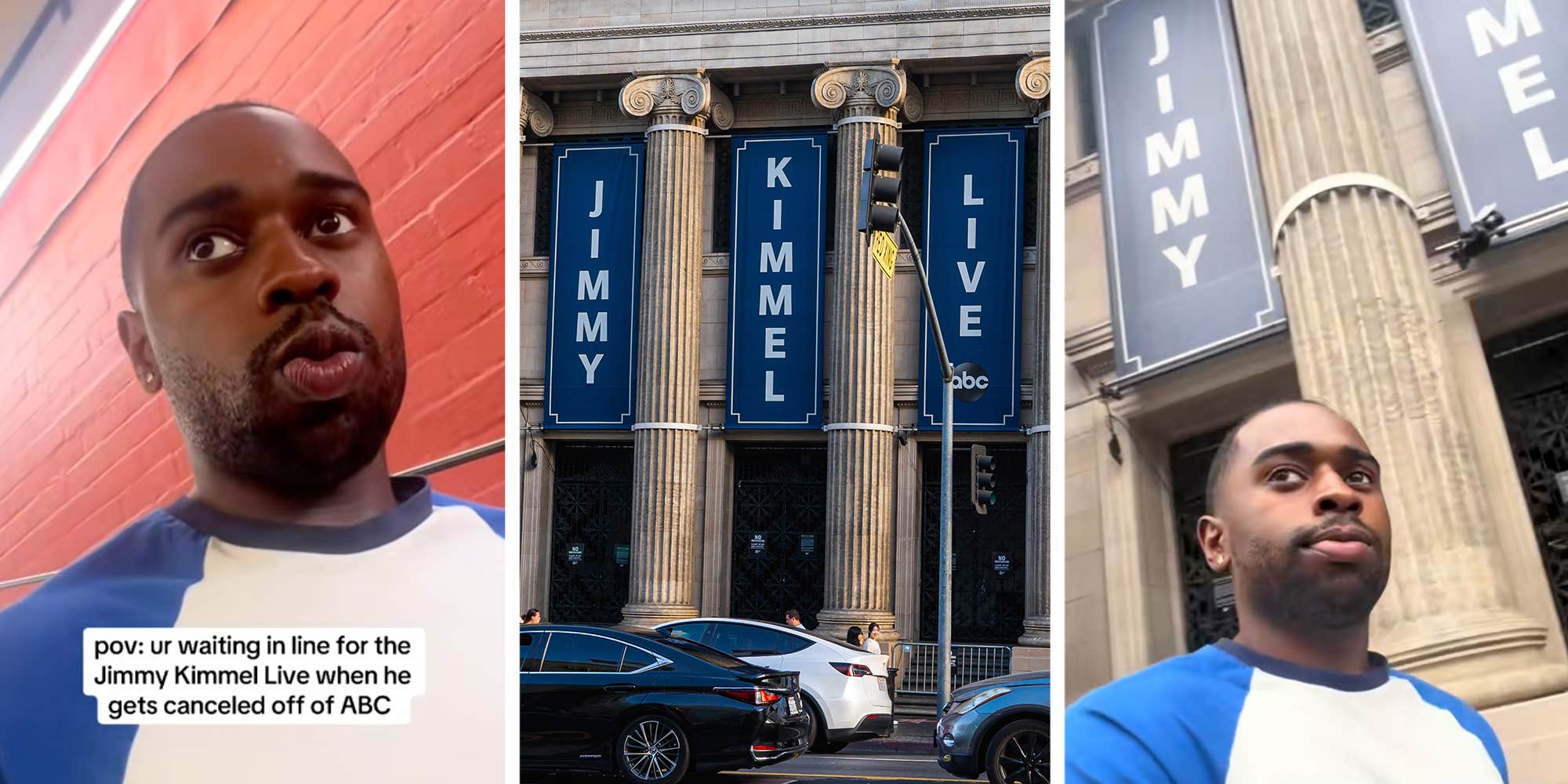 "This would happen to me": Audience member waiting in line for Jimmy Kimmel's final show shares what it was like on site watching it get canceled