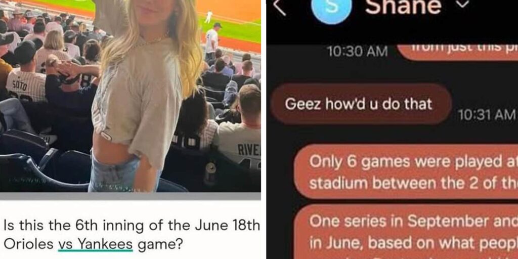 "This would work on me": Man nails baseball photo location down to the inning on Hinge—smooth or creepy?