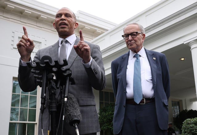 Trump posts AI video mocking Schumer, Jeffries: "Woke pieces of s***"