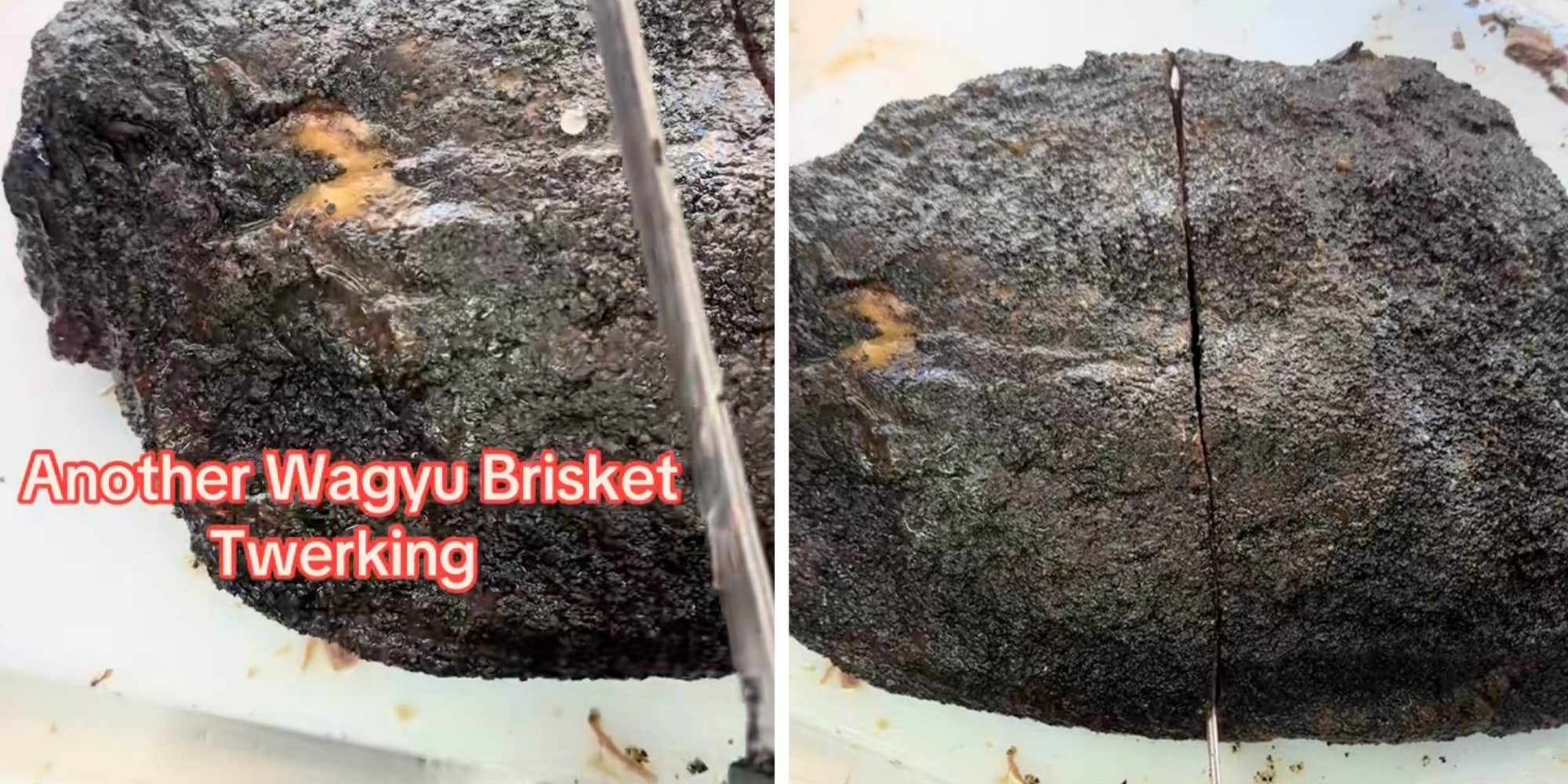 "We love when they wave back": Smoked wagyu brisket "twerking" as it's being sliced has viewers feeling unsettled