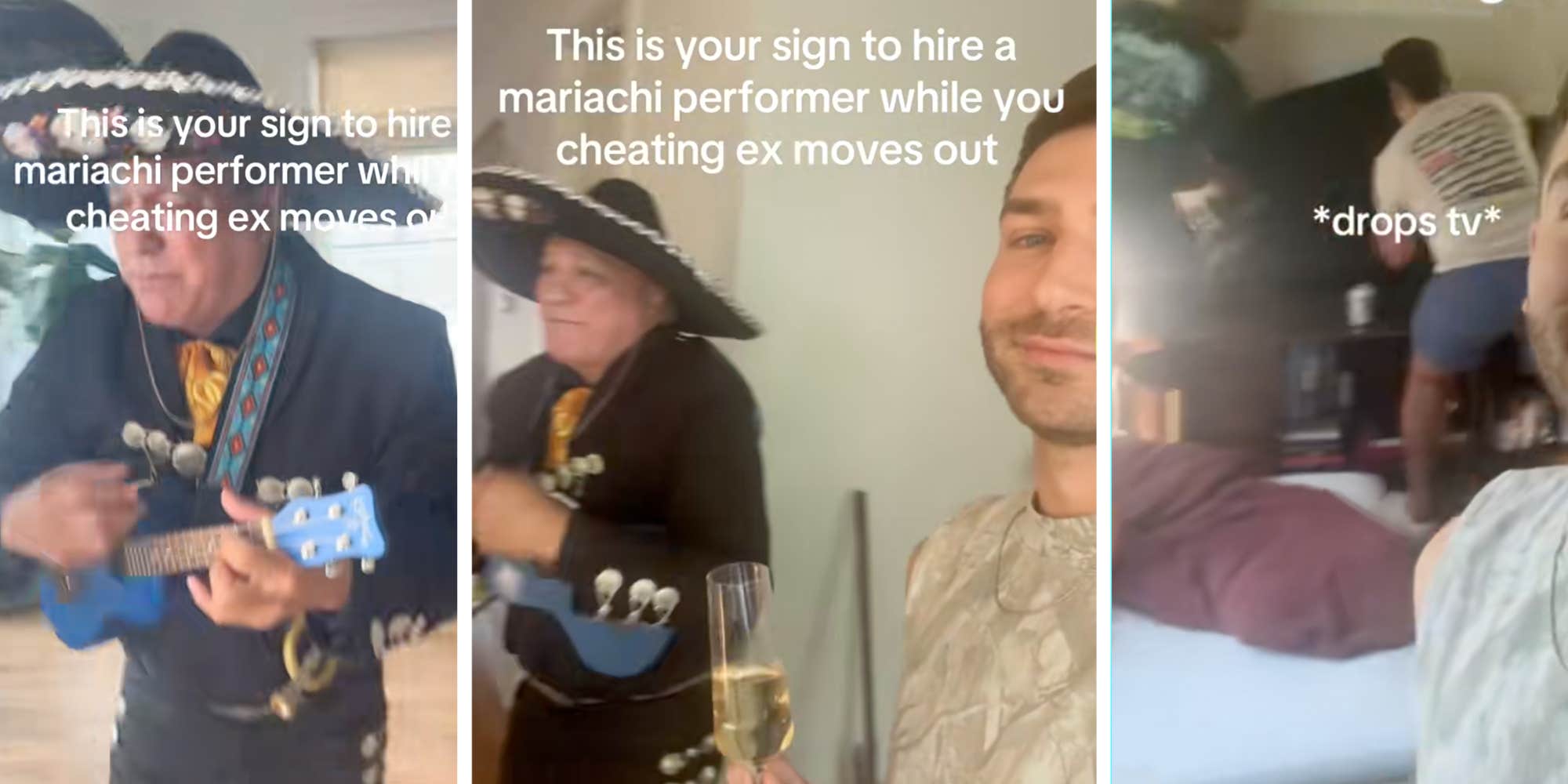 "Whatever you paid him, it wasn't enough": Petty king hires Mariachi performer to trail cheating ex during move-out