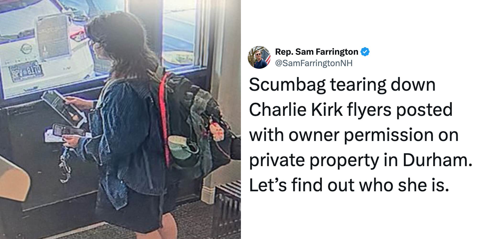 "Your bio literally says 'more freedom'": State rep accused of doxxing woman over Charlie Kirk flyer