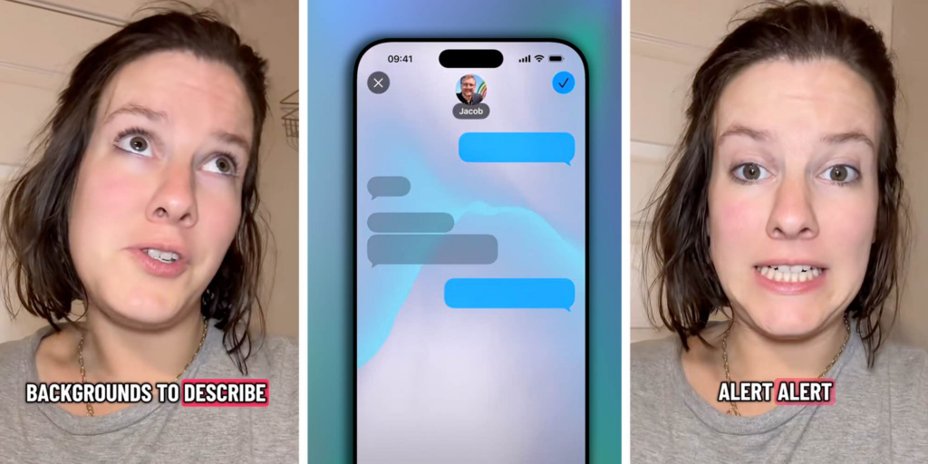 iPhone user warns iOS 26 texting backgrounds are visible between both people: "I thought it was just one way"