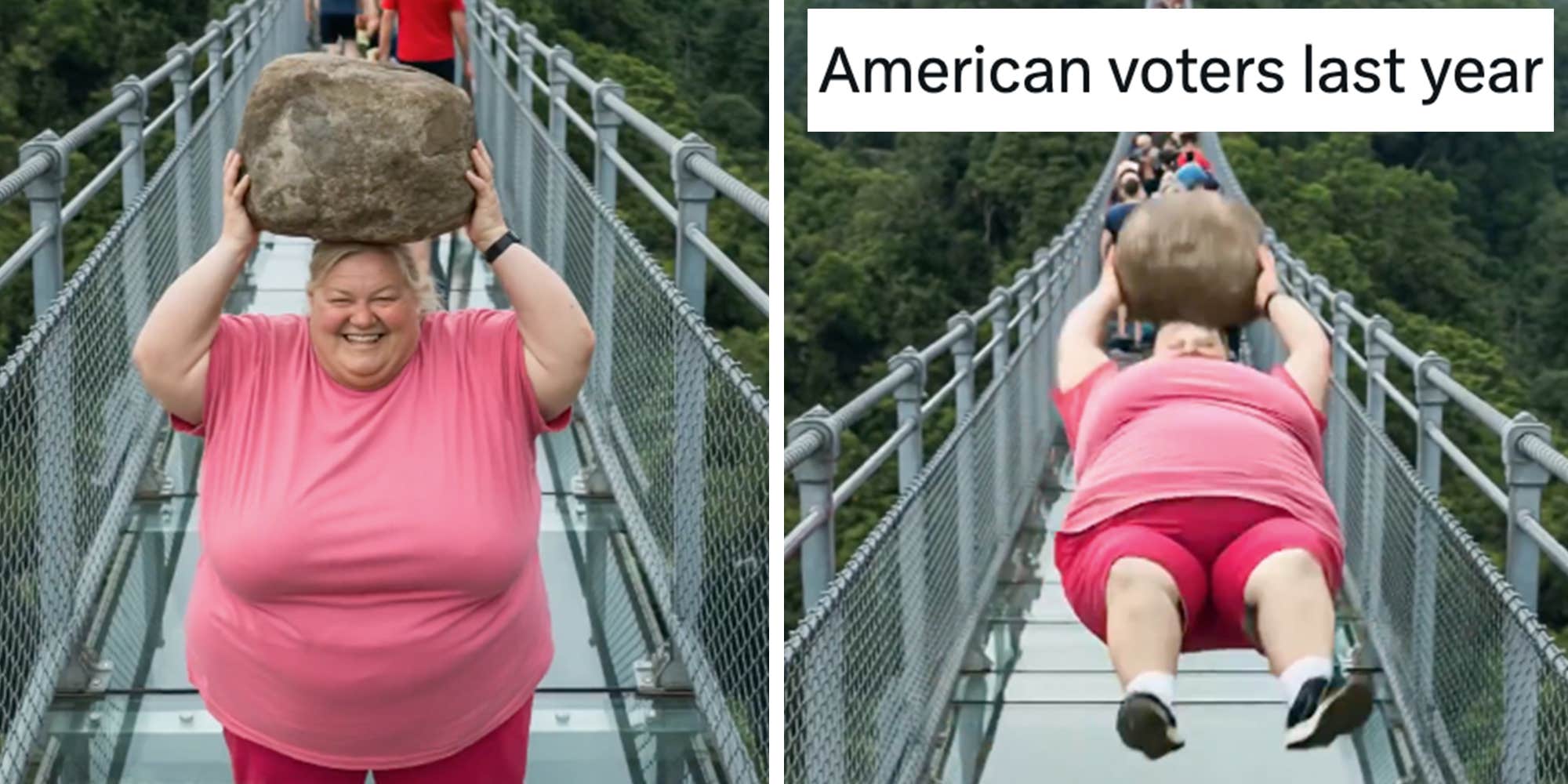 How an AI slop video of a woman smashing a glass bridge turned into a massive meme