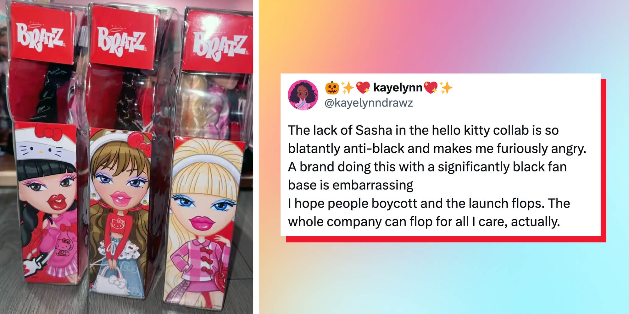 Hello Kitty x Bratz collab sparks outrage over exclusion of Black character: "No Sasha, no sales"