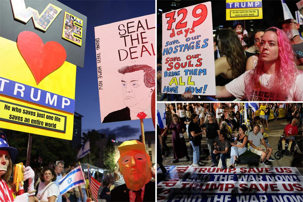 Tens of thousands of Israelis take to streets of Tel Aviv to pressure Netanyahu to close deal on hostage release