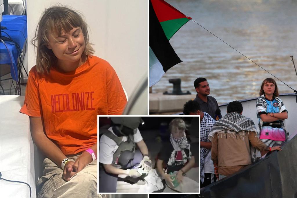 Greta Thunberg to be deported from Israel after being detained from blocked Gaza-bound flotilla