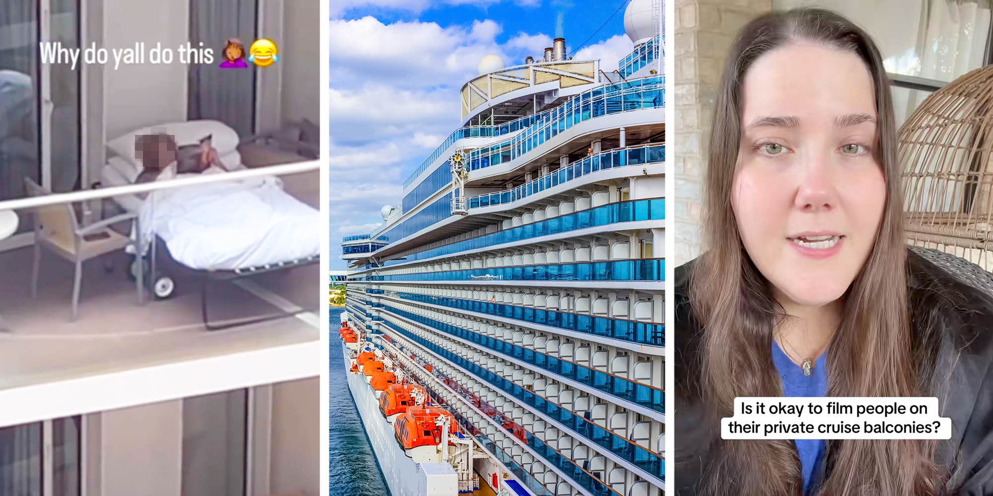 "Too far": Video of strangers sleeping on their cruise balcony goes viral, sparking a discussion about privacy and travel etiquette