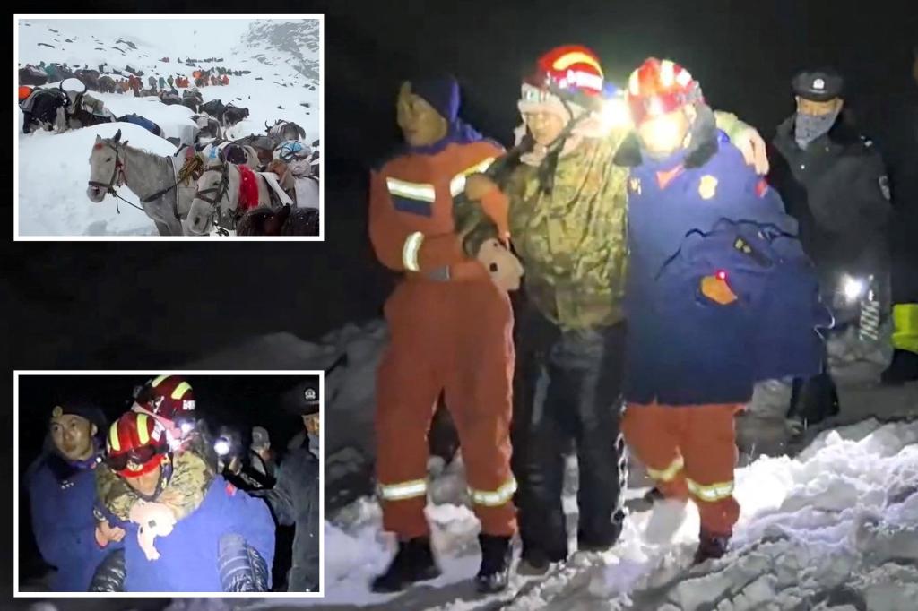 Climber’s body pulled from near Mount Everest as hundreds remain trapped after blizzard
