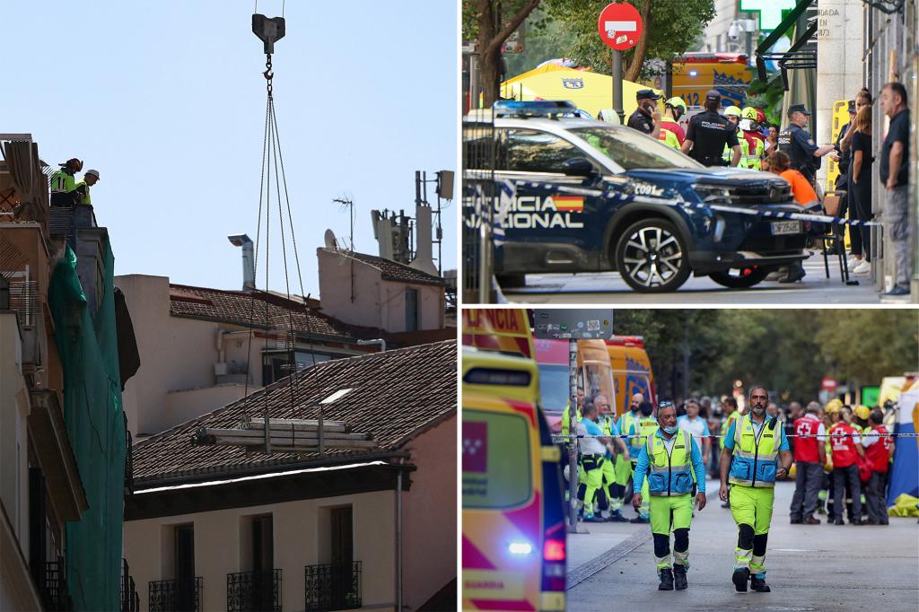 Four dead as six-story building collapses in Madrid