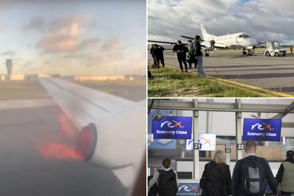 Flight from Australia delayed after engine erupts in flames in ‘scary’ incident
