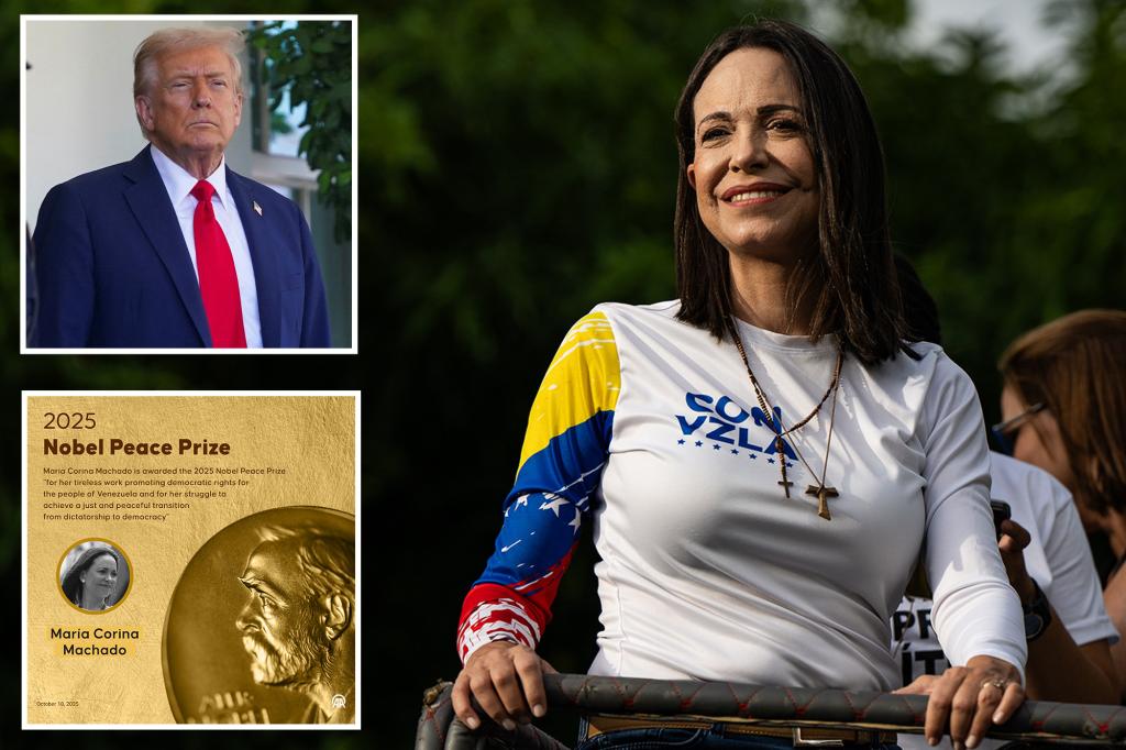 Nobel Peace Prize winner Maria Corina Machado dedicates it to Trump
