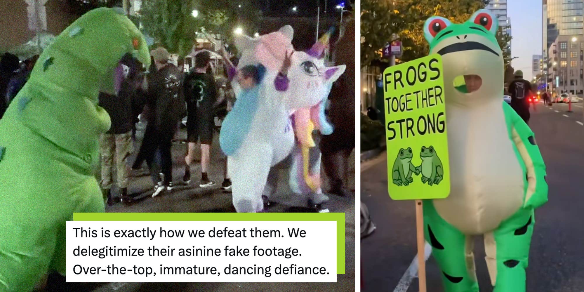 More frogs (and other creatures) join in the Portland ICE protests: "New characters have been unlocked"