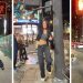 People are hanging off crosswalk signs to take part in the Kid Cudi-inspired "Maui Wowie" trend