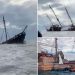 Moment iconic replica of Christopher Columbus ship sinks off coast of Mexican resort town
